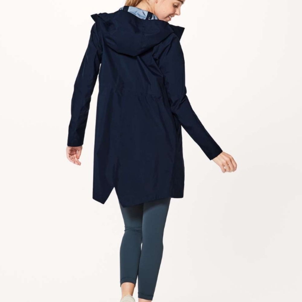 Lululemon S2 Solid Black Rain Haven Jacket Spring Waterproof, Windproof